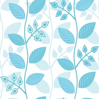 Dikişsiz çiçek desenli mavi ve beyaz