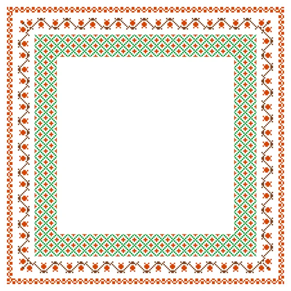 Embroidered frame — Stock Vector