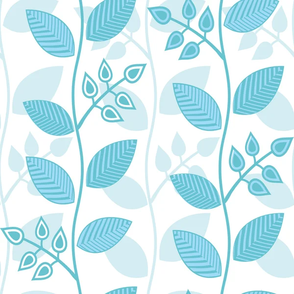 Άνευ ραφής λουλουδάτο μοτίβο σε μπλε και λευκό — Διανυσματικό Αρχείο