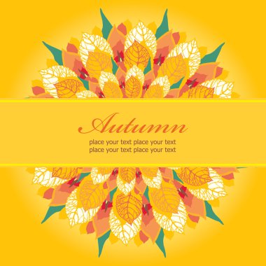 sonbaharda çiçek kartı şablonu