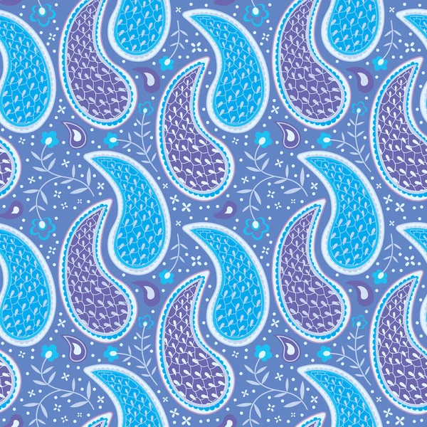 Ornement paisley bleu — Image vectorielle