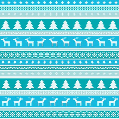 Kış desen Noel ağaçları ve geyikler