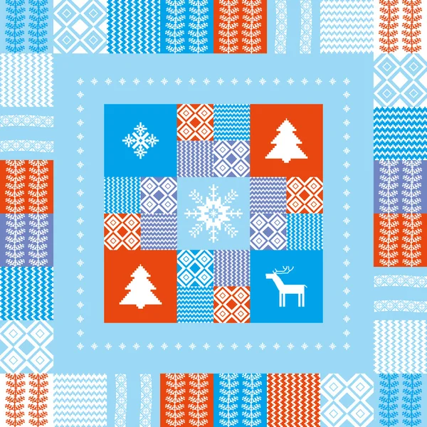 Weihnachten Patchwork Hintergrund — Stockvektor