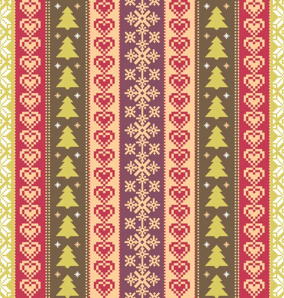 크리스마스 모티브와 다채로운 줄무늬 배경 — 스톡 벡터