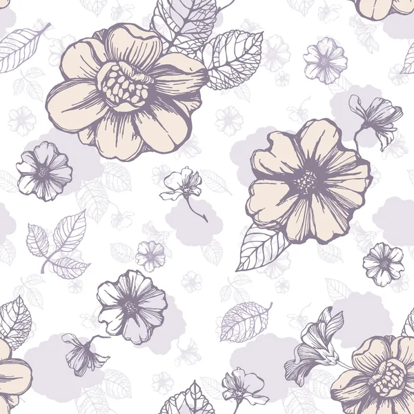 Fondo de pantalla de flores sin costuras — Vector de stock