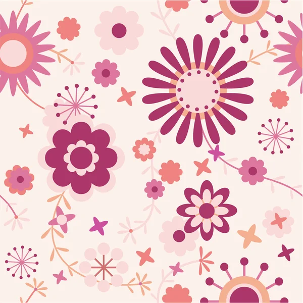 Patrón floral sin costuras — Vector de stock