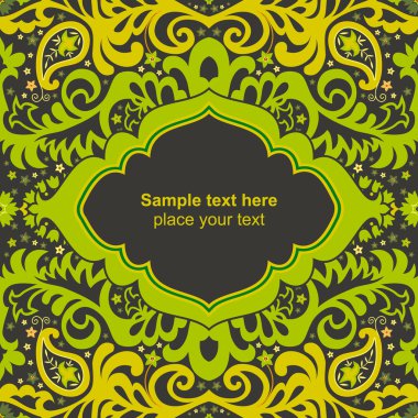 Yeşil süs çiçek kartı