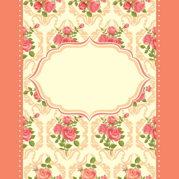Invitación floral retro card — Archivo Imágenes Vectoriales