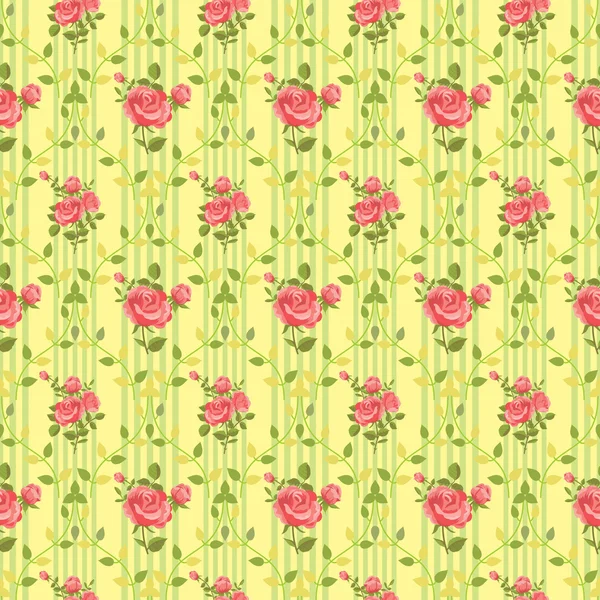 Floreciente rosa fondo de pantalla vintage — Archivo Imágenes Vectoriales