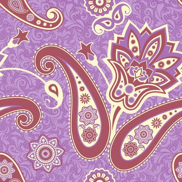 Blumen und Paisley dekorative Muster — Stockvektor