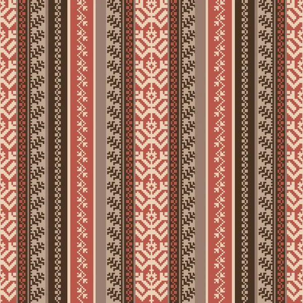 Modello tessile a strisce stile etnico — Vettoriale Stock