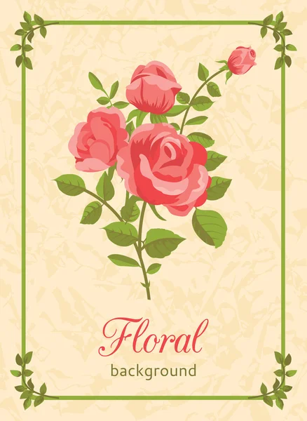 Rose sfondo floreale — Vettoriale Stock