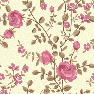 çiçek gül çiçek seamless modeli