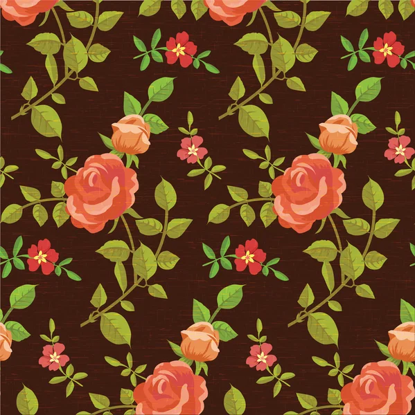 Blooming roses seamless pattern — Stock Vector