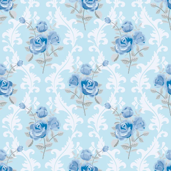 Синие розы цветочные обои — стоковый вектор