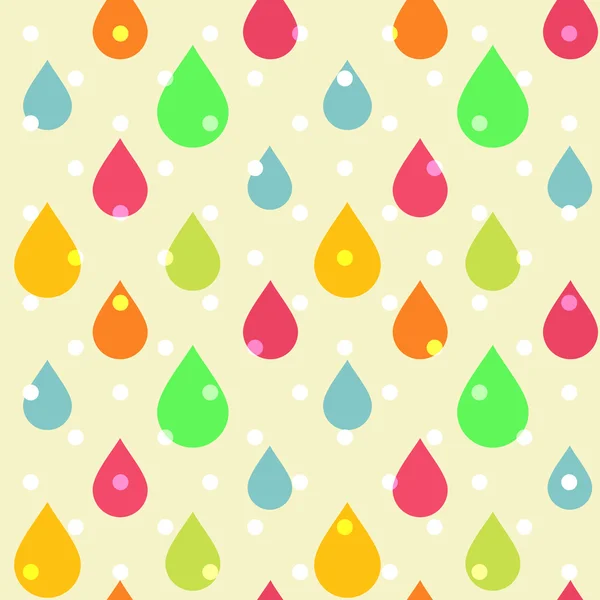 Söta seamless mönster av färgglada droppar — Stock vektor