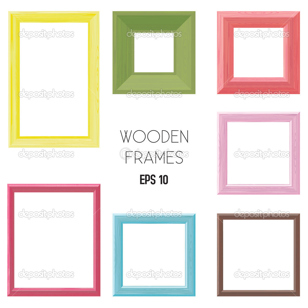 Wooden frames color set