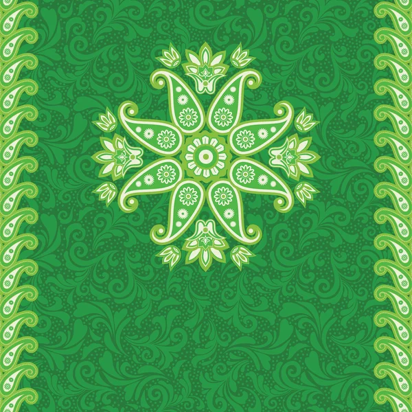 Fondo ornamental en verde — Vector de stock