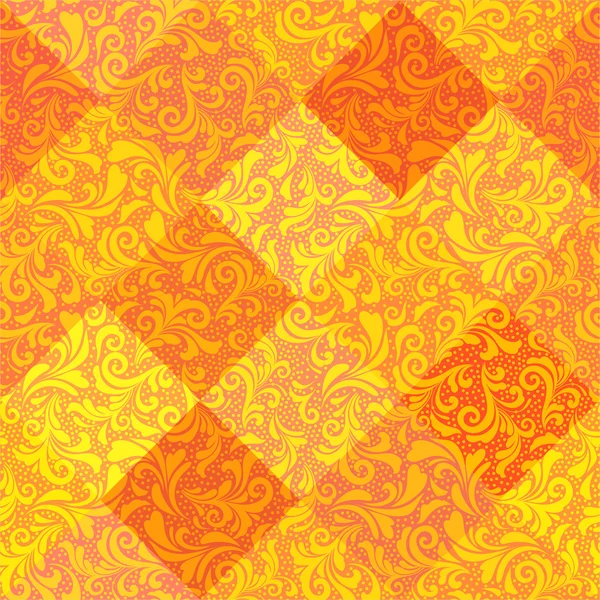 カールし、オレンジ色のパターンのダイヤモンド — ストックベクタ