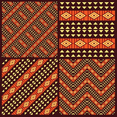 Set of tribal african seamless patterns clipart