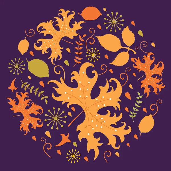 Φθινοπωρινά φύλλα διακοσμητικό φόντο — Διανυσματικό Αρχείο