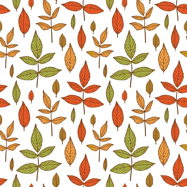 葉とカラフルな秋の背景 — ストックベクタ