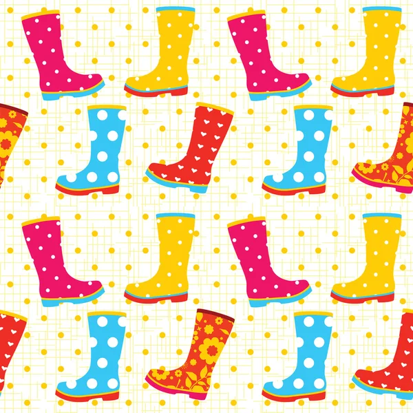 Colorful rubber boots pattern — Stock Vector