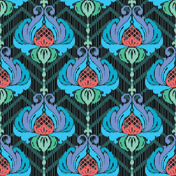 Patrón ornamental textil floral — Vector de stock
