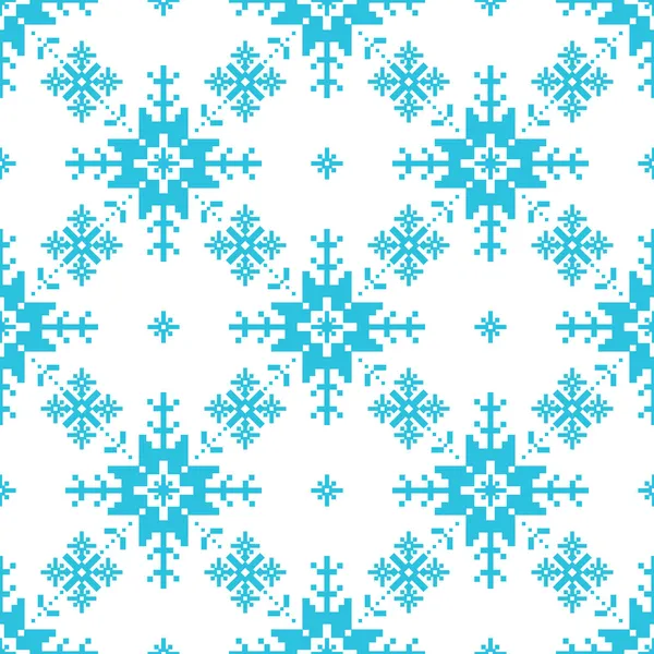 Modello tradizionale a maglia di fiocchi di neve sfondo di Natale — Vettoriale Stock