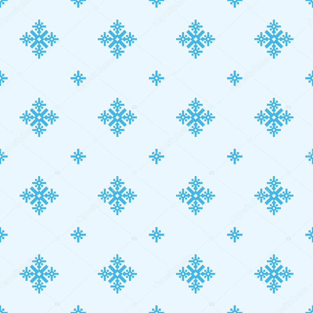 Snowflackes winter seamless pattern