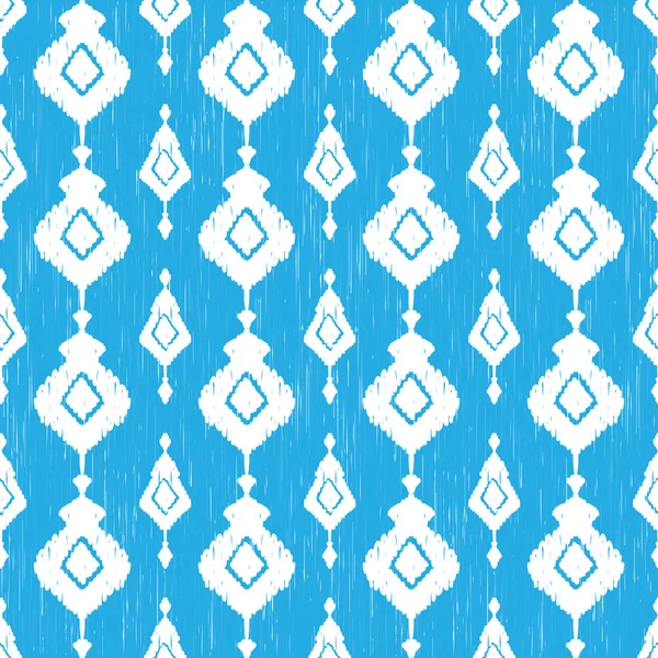 Blauwe ikat naadloze patroon — Stockvector