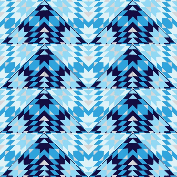 Modèle sans couture géométrique bleu — Image vectorielle