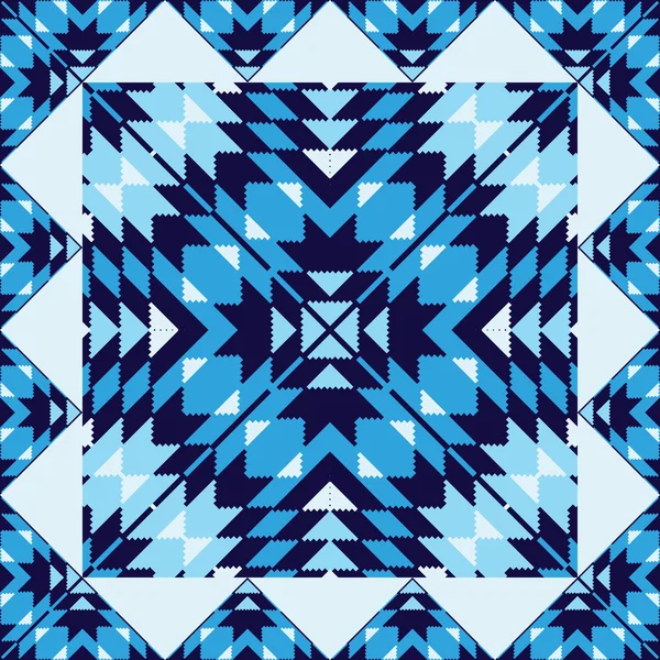 Geometric ornament in blue — Stock Vector