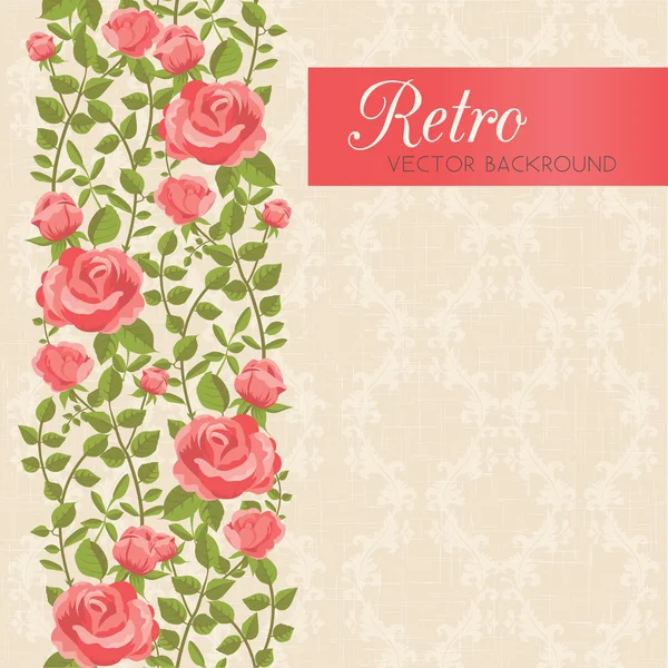 Fondo floral con rosas — Vector de stock