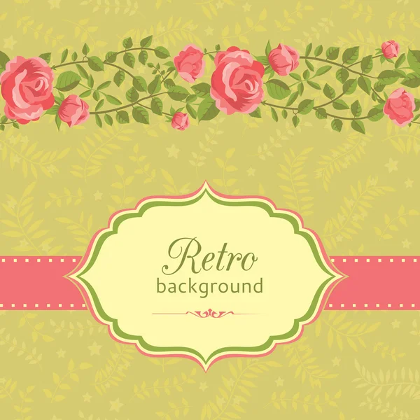 Cartão floral retro — Vetor de Stock