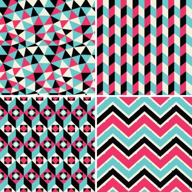 retro tarzı geometrik desenleri