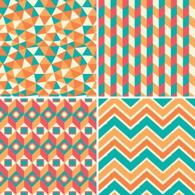 retro tarzı geometrik desenleri