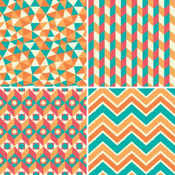 レトロなスタイルで幾何学的なパターンのセット — ストックベクタ