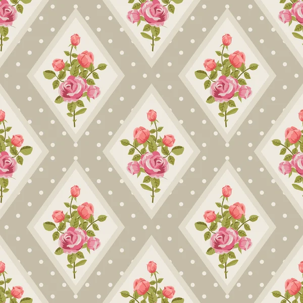 Rose wallpaper in retro style — Stock Vector