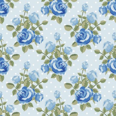Mavi güller ile Seamless Modeli