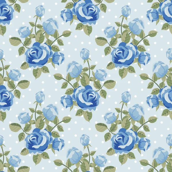 Modèle sans couture avec des roses bleues — Image vectorielle