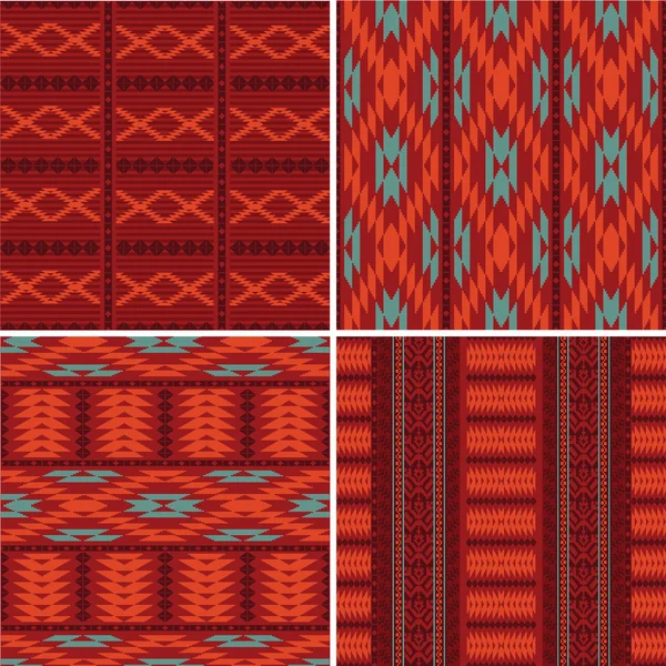 Set of abstract ethnic patterns — Stock Vector