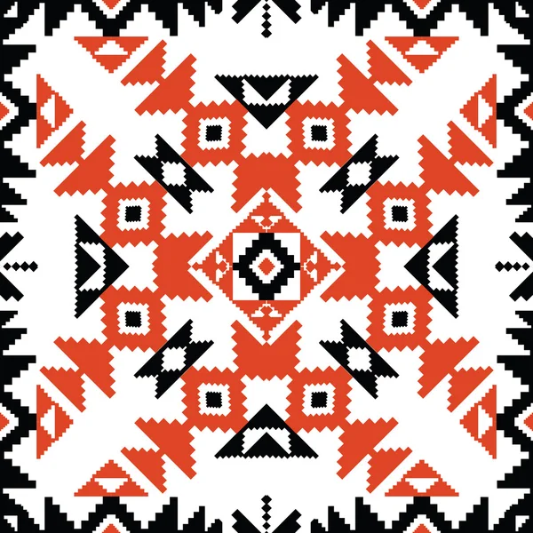 Ornamento tribal em vermelho e preto —  Vetores de Stock