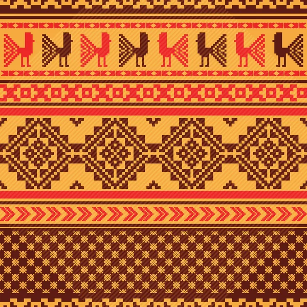 Etnische textiel sier patroon — Stockvector