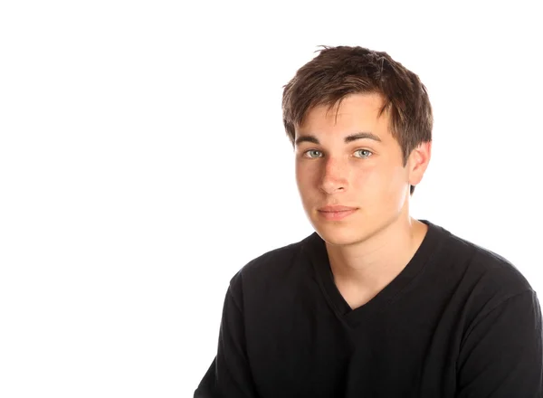 Genç adam beyaz arka plana karşı.