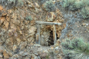 Old mine shaft. HDR photo. clipart