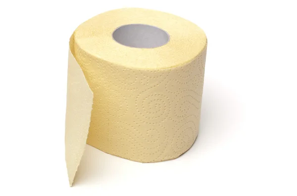 Rola de hârtie igienică galbenă — Fotografie, imagine de stoc