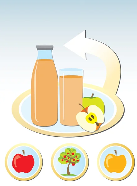 Concepto de hacer jugo de manzana — Archivo Imágenes Vectoriales