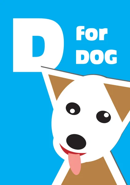 D dla psa, zwierzę alfabetu dla dzieci — Wektor stockowy