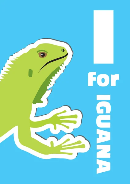 I for Iguana, an animal alphabet for the kids — Stock Vector